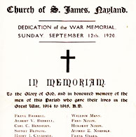 Dedication of War Memorial